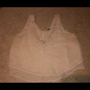 Charlotte Russe Embellished Layered Crop Top